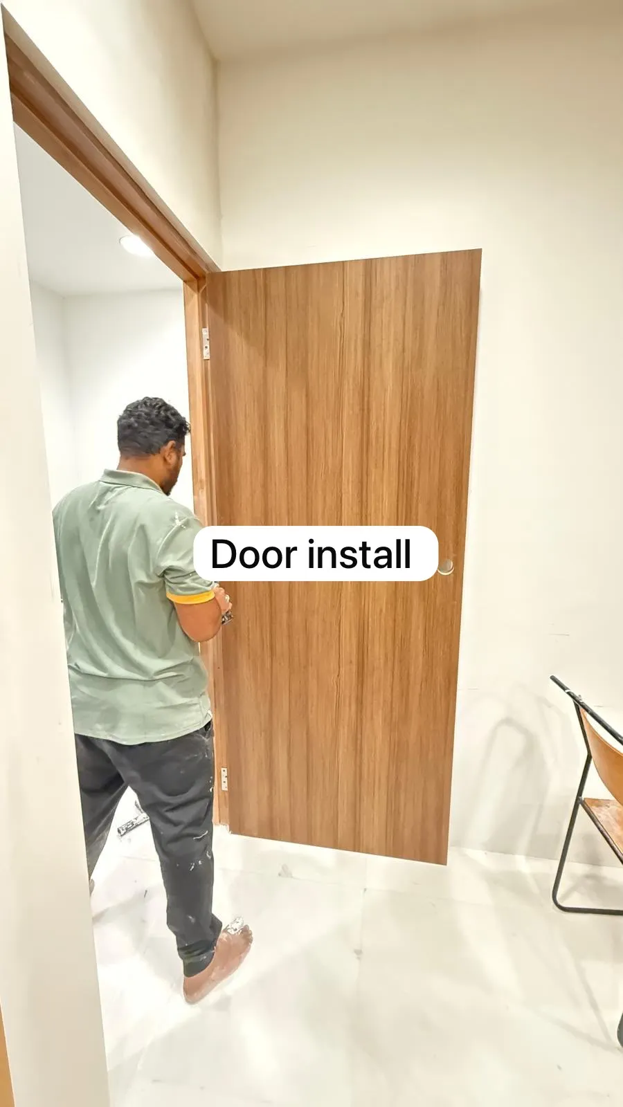 Solid Timber Bedroom Door & Heavy-Duty Frame Fitting